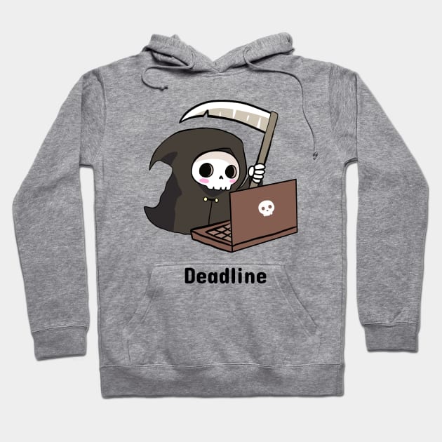 Cute grim reaper on a deadline Hoodie by Yarafantasyart